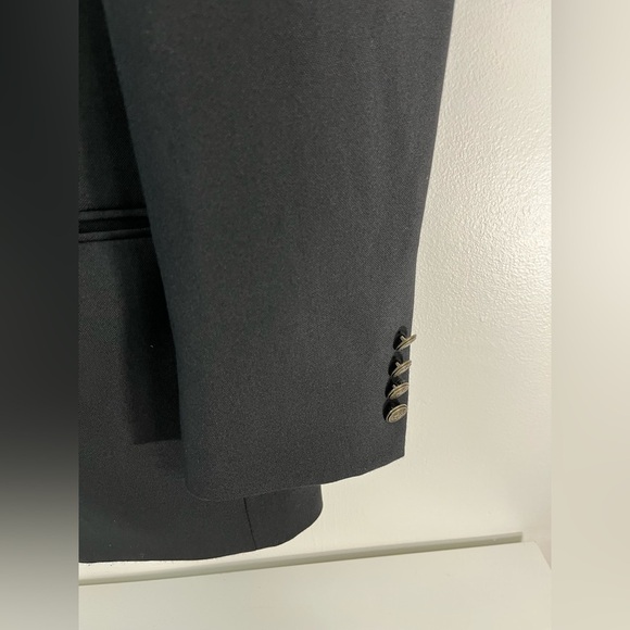 Joseph Feiss Sz 36S Classic Fit Wool Blend 2 Button Gold Blazer Sport Coat Black - Picture 2 of 11